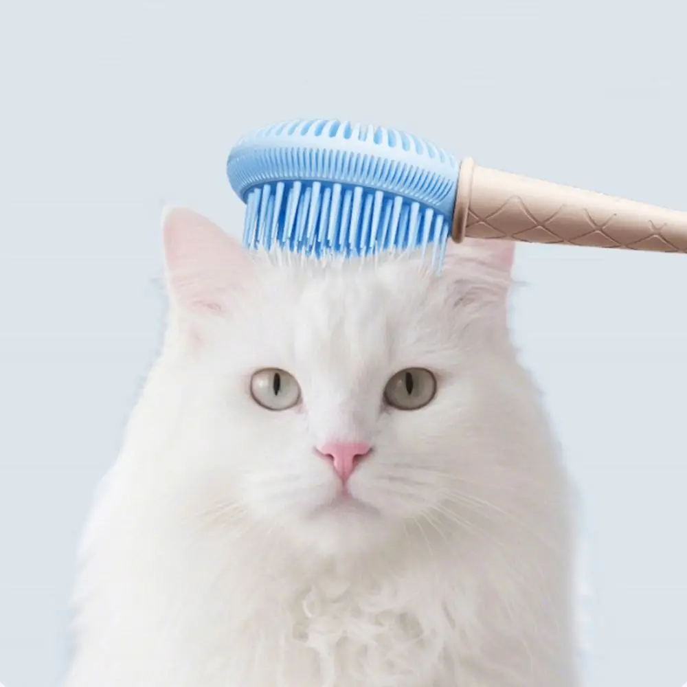 فرشاة استحمام ذات شعيرات ناعمة على الوجهين، مشط تنظيف البيض، فرشاة تنظيف الحيوانات الأليفة، مشط تدليك من السيليكون متعدد الوظائف #1