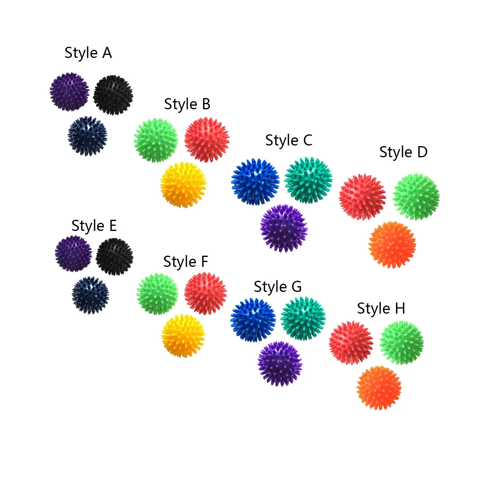 3 Pieces Spiky Massage Balls, Foot Massage Ball, Exercise Ball, Spiked Massager