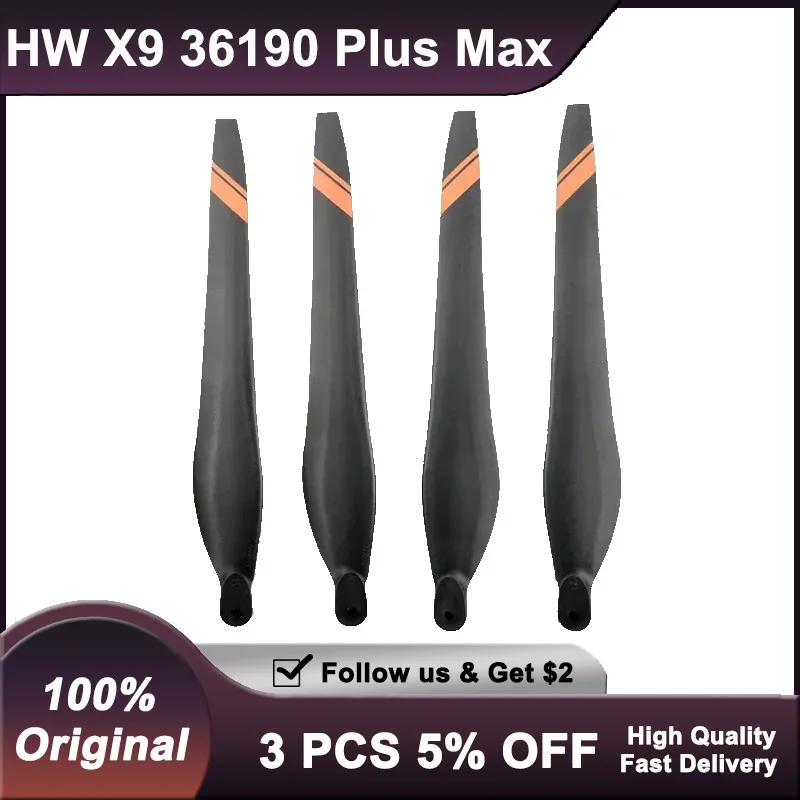 

Hobbywing X9 Plus MAX 36190 Drone Propellers Heavy-Duty Carbon Fiber Blades for Agricultural UAVs