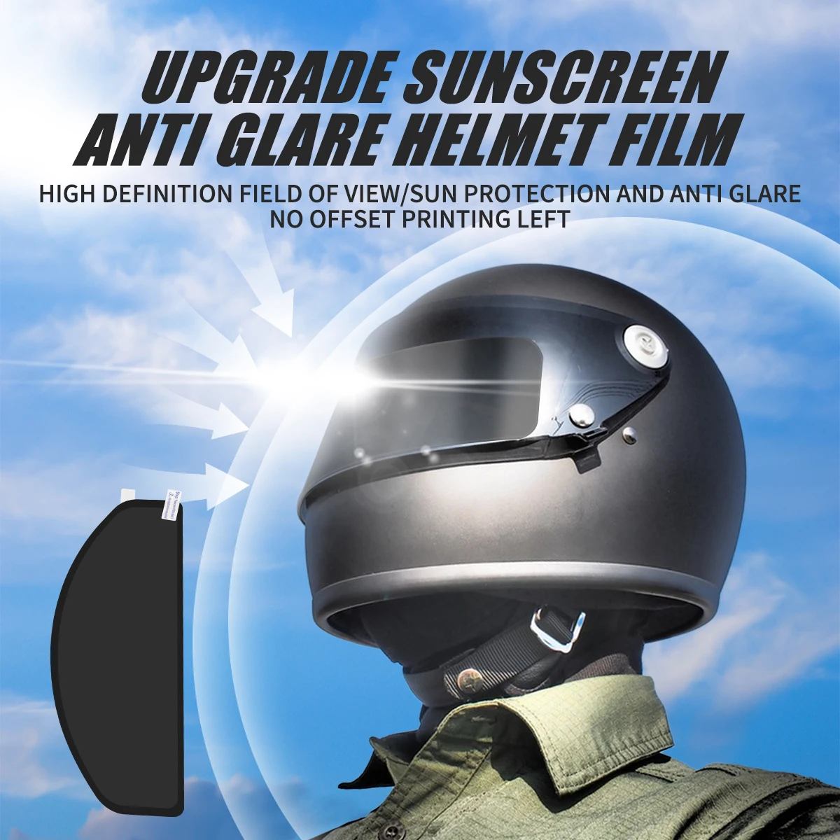1/2pcs Universal Motorcycle Helmet Anti-fog Anti-glare Sun Protection Film Sunscreen Lens Sticker Motorbike Helmet Accessories