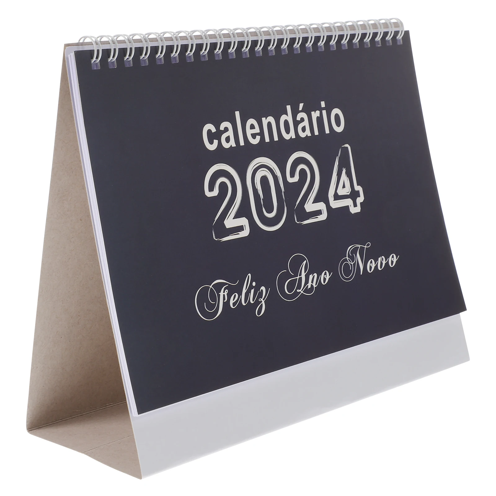 

2024 Brazilian Holiday Desk Calendar Portuguese Language Random Color Standing Design Clear Office Decor Gift Mini