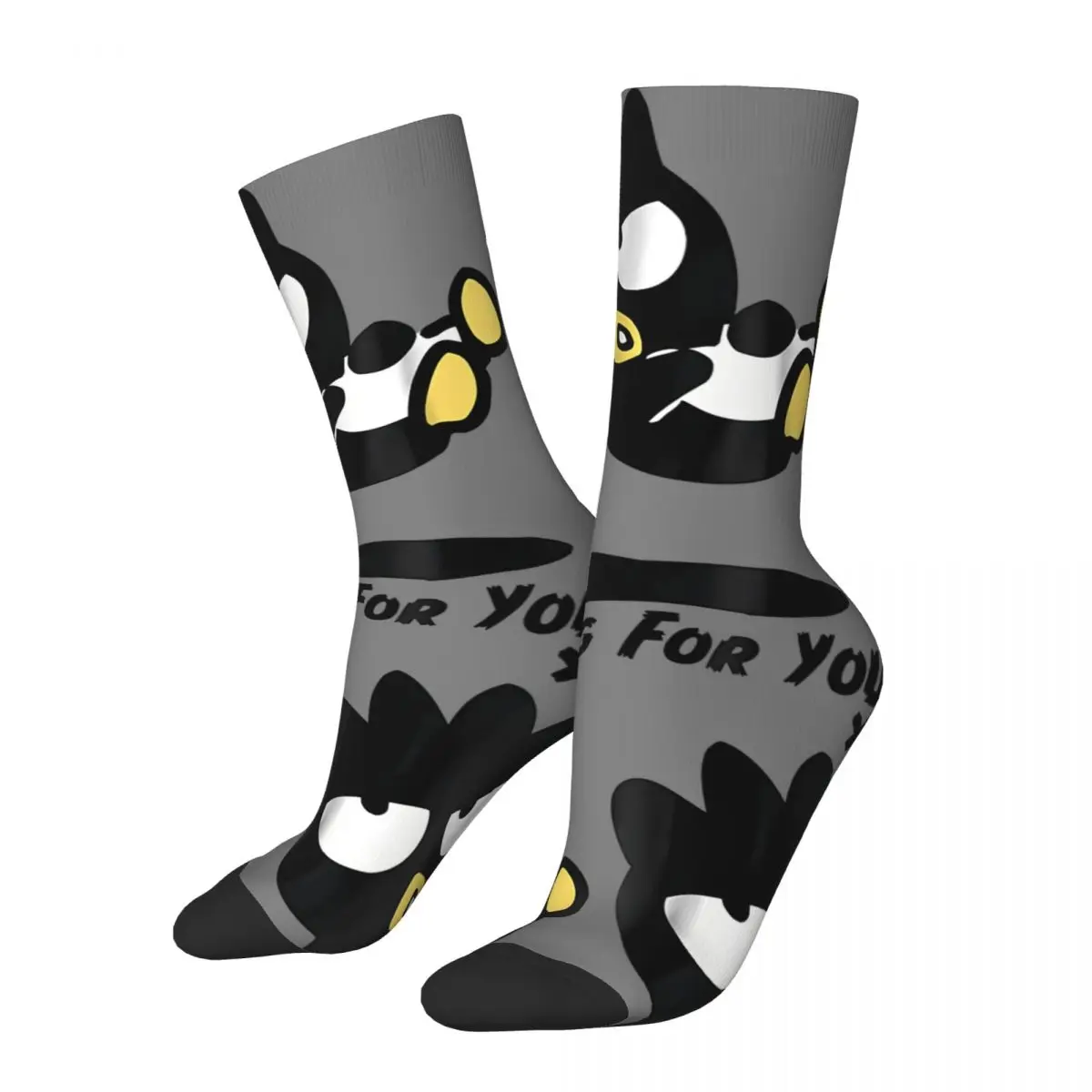 Funny Crazy Sock for Men Sanrio Hip Hop Harajuku Badtz Maru Happy Quality Pattern Printed Boys Crew compression Sock Novelty