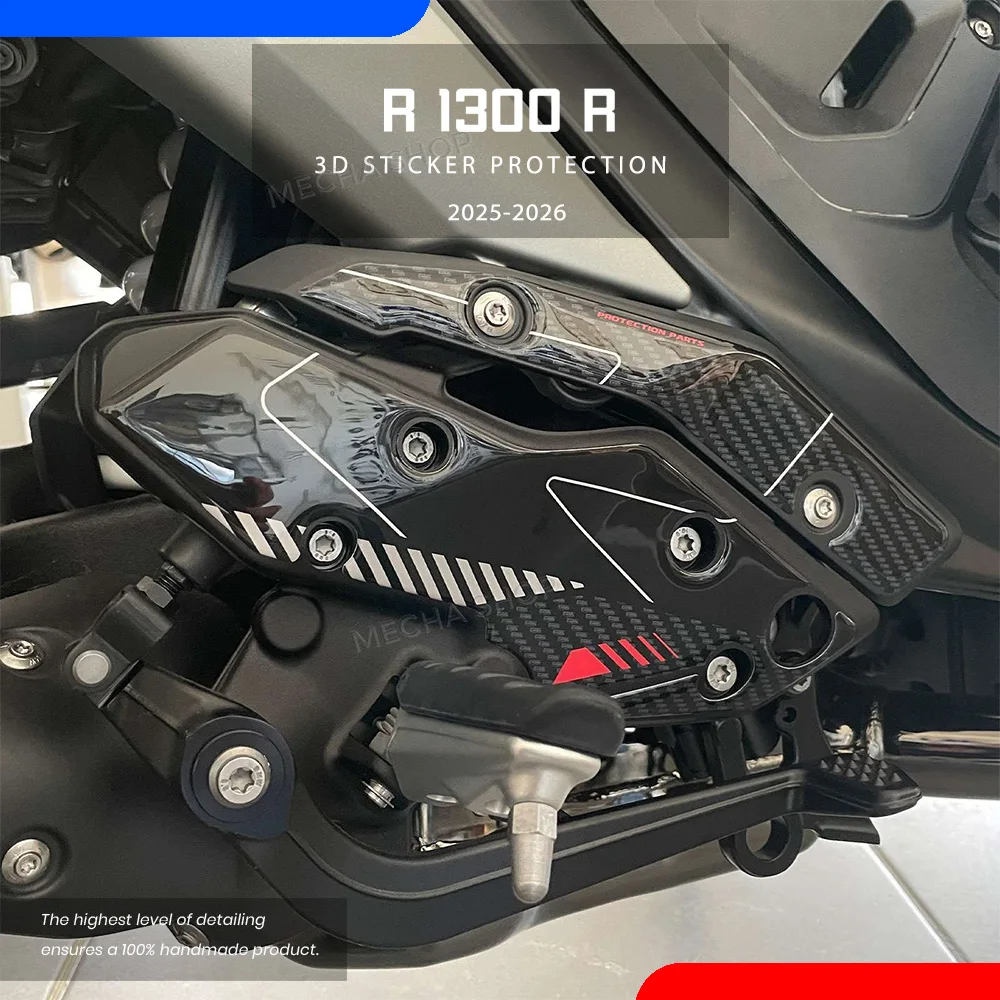 Motorcycle Heel Protection 3D Resin Sticker For R 1300 R 2025 - Accessory Foot Pedals Decal R1300R