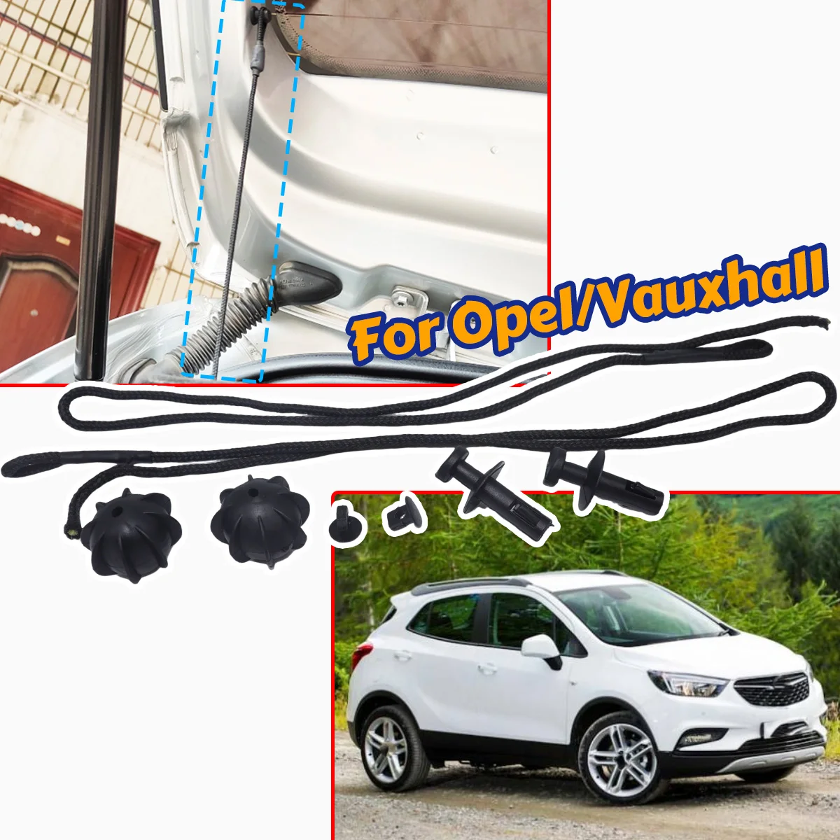 

For Opel/Vauxhall Mokka 2013-2019 Car Luggage Boot Trunk Parcel Tray Strap String Clips Rear Shelf Bracket Holder Pivoted Hook