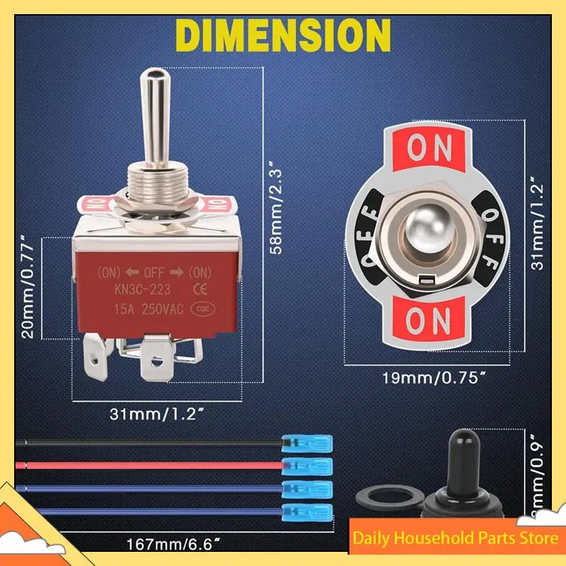 4Pin عكس قطبية تبديل التبديل 2 قطعة 12 فولت لحظة الروك التبديل 30A On Off On DPDT 3 موقف غطاء التمهيد مقاوم للماء حار!