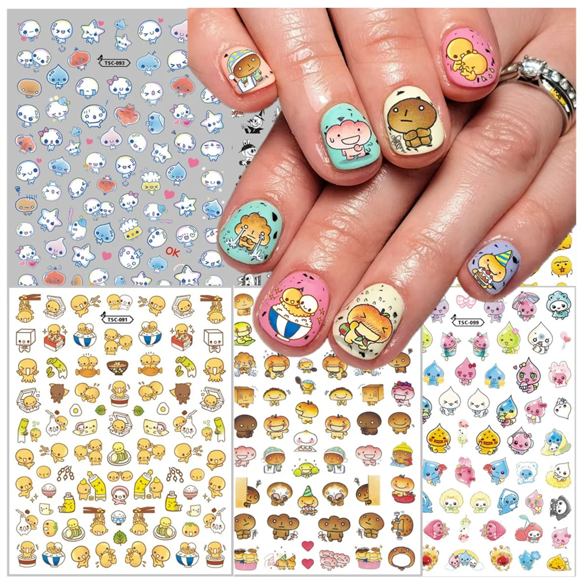 

TSC-092N AngEL Blue Tomagotchi Pudding Nail slider anime プリン 3d Nail sticker Nails products for nails TSC-035