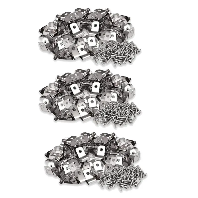 

ABWZ-Fence Wire Fence Clips Agricultural Fencing Mounting Clips, Stainless Steel Screw Wire Clamps With Screws (300Pcs)