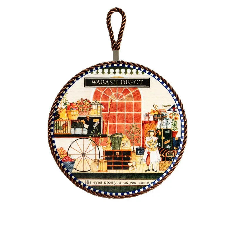 英国古典的なヨーロッパのおとぎ話セラミックラウンドプレースマットキャセロールマット断熱マットハイエンドクッション滑り止め