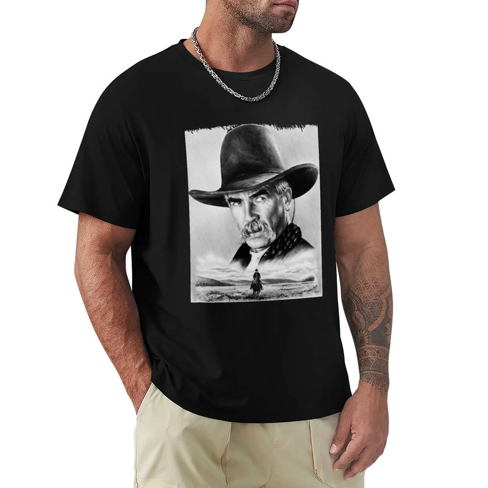 Sam Elliot Actor Received Many National Awards Golden Globe Academy Lone Rider Active Funny T-Shirt Minimalist Graphic Tee Shirt