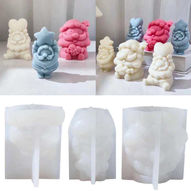 Christmas Santa  Love  Candle Mould DIY Candle Epoxy Mold Handmade Candles Aroma Wax Soap Molds for Decorations