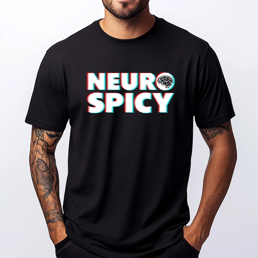 

Neurodiversity Neurospicy Neuro Spicy Neurospicy White T Shirt Men Men's T-Shirts Slogan