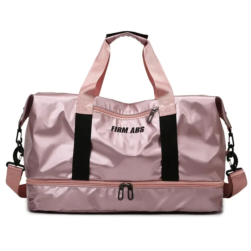 Large Capacity Women Gym Bags Pearlescent Sports Fitness Training Handbag With Shoes Pocket Waterproof Yoga Travel Duffel Bag