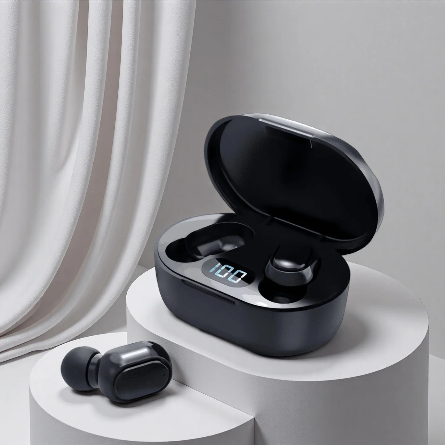 سماعة بلوتوث لاسلكية E7S مع ميكروفون وشاشة LED لسماعات أذن TWS وسماعات رأس بلوتوث #1