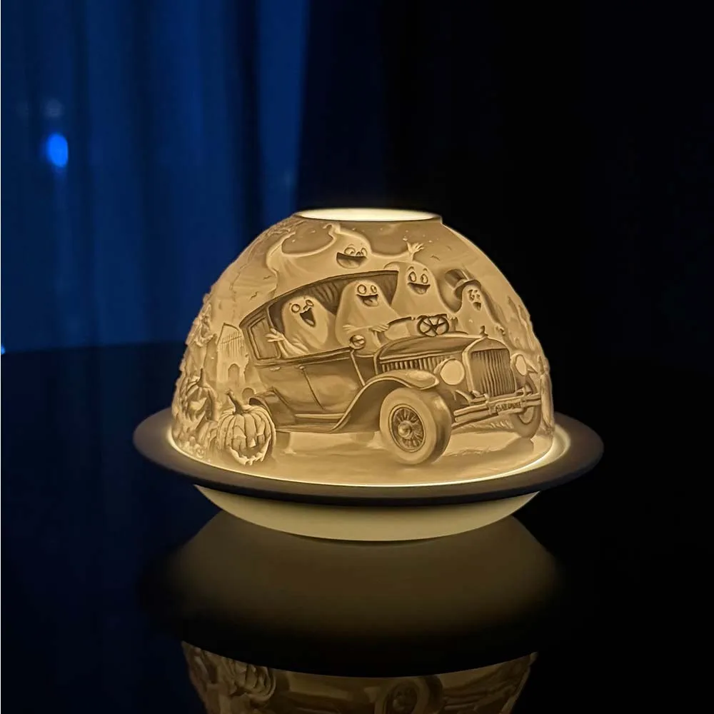 Lumina Ceramic Halloween Ghost Decoration Nightlight Candle Holder Porcelain Lamp Home Bedroom Study Room Reader Christmas Decor
