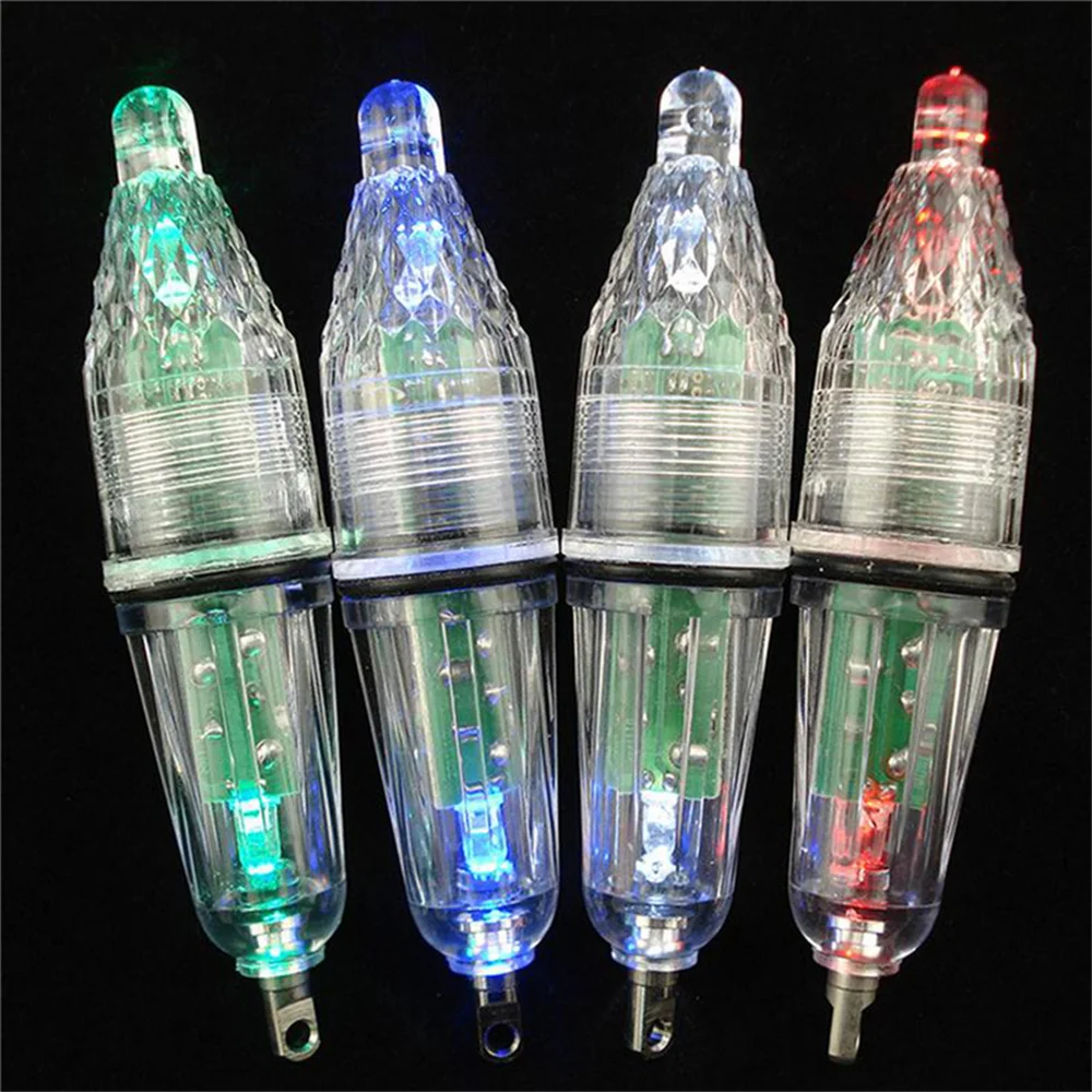 10Pcs/lot 12cm Deep Drop Underwater Fish Attracting Lure LED Fishing Flash Light Bait