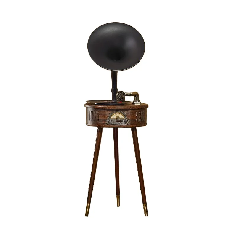 

Retro phonograph vinyl record player, vintage record player HIFI Bluetooth stereo, cabinet living room ornament