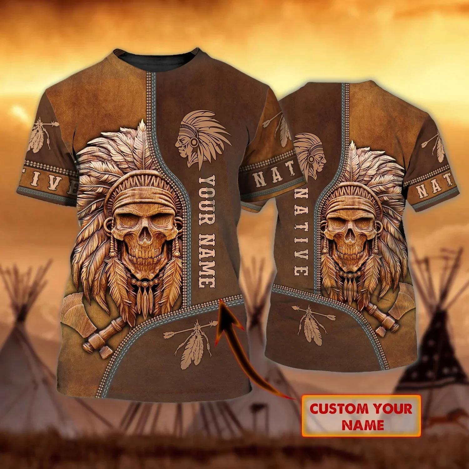 Personalized Name Native Wolf pattern 3D All Over Printed Men's Fashion t shirt Summer style Casual Unisex street T-shirt TX287
