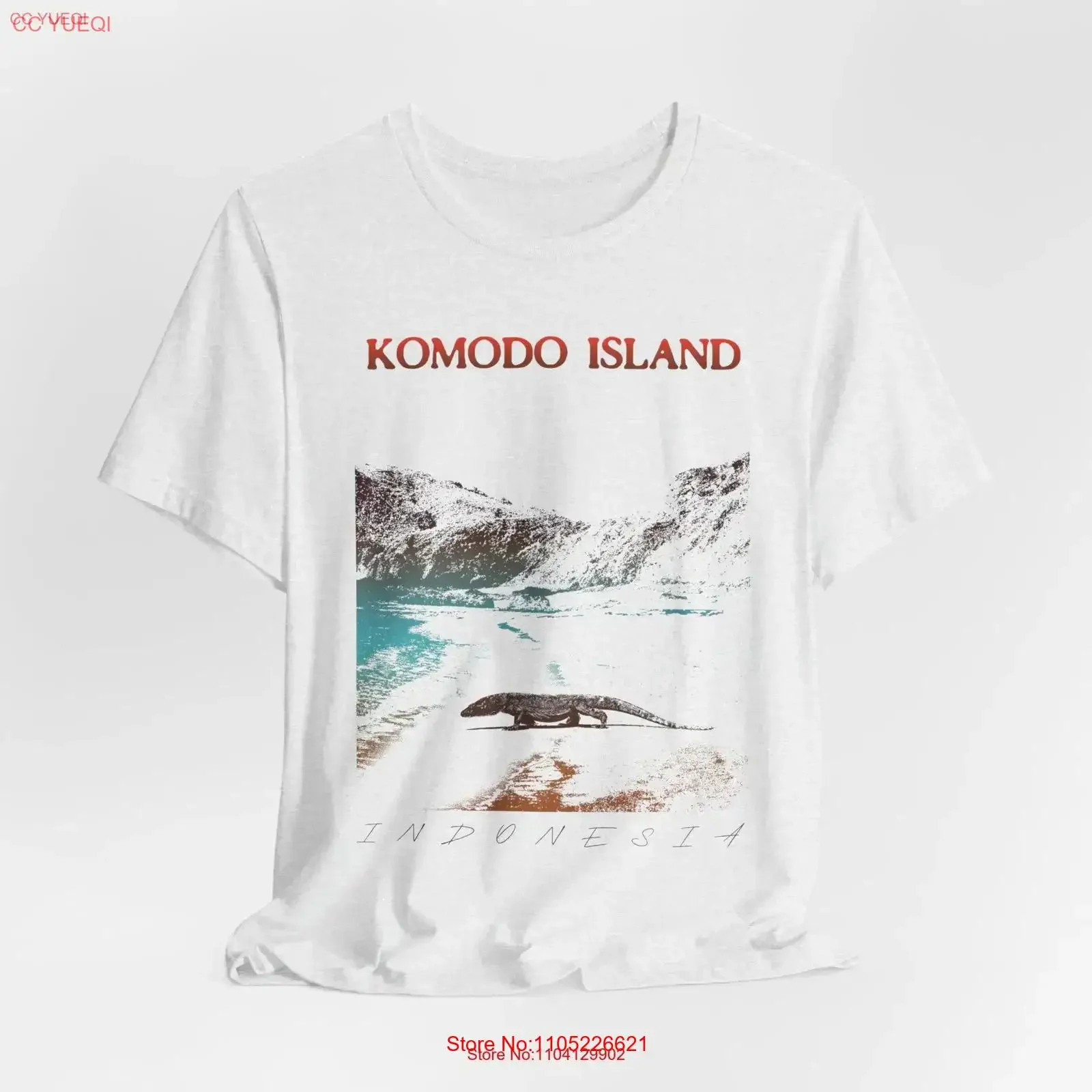 Komodo Island Indonesia T Shirt for Nature Lover Vintage Style Top Travel Dragon vintage Washed fashion Stretched Breathable