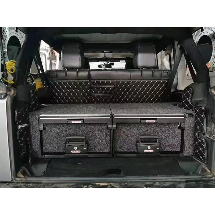 

Custom Car Drawer Rear Cargo Storage Box SUV Pickup Truck OEM 4x4 Off-Road Accessories Kitchen Kits Roller Drawer For Jeep Wrang