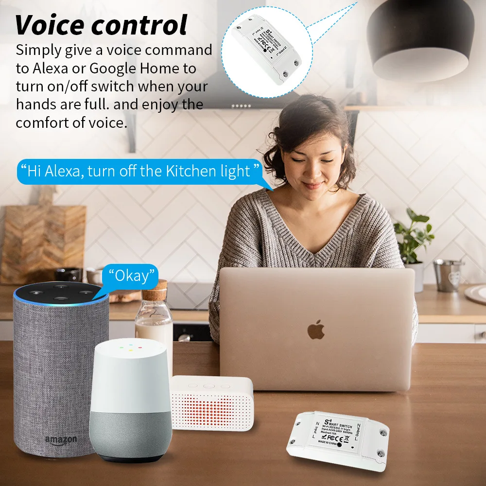 Tuya WiFi Smart Light Switch Universal Breaker Timer Smart Life APP Wireless Remote Control Modules Work Via Alexa Google Home