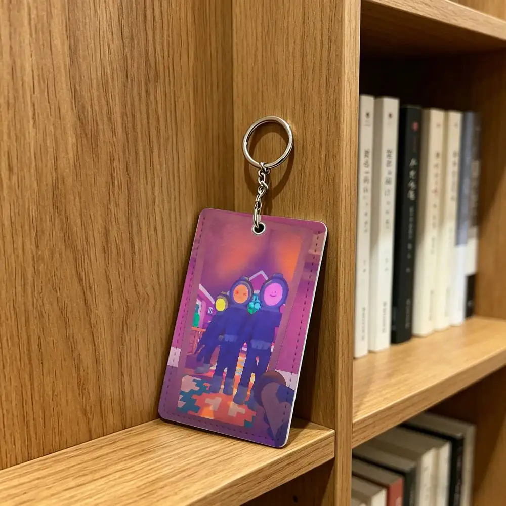 Horror game C-Content Warning Card Holder Keychain Badge Holder Card Pass Hang Rope Lariat Lanyard for Key Rings Accessories
