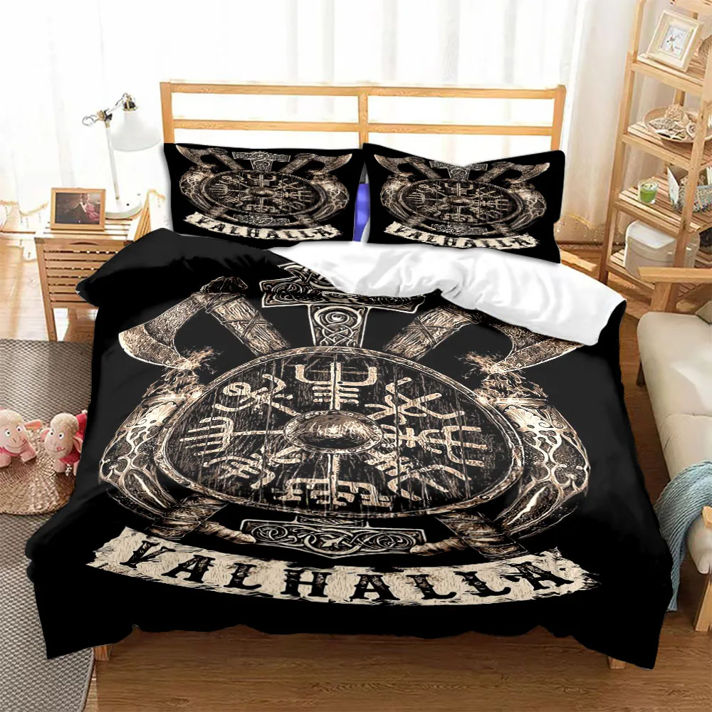 Viking Legend Duvet Cover Viking Symbols 3D Print King Twin Double Child Bedding Set Microfiber or Polyester Duvet Cover Set