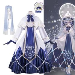 Anime Vocaloid Miku Cosplay Costume Snow Vocaloid Girl Kawai Christmas Party Outfits Lolita Dress Full Outfit Wigs Hat
