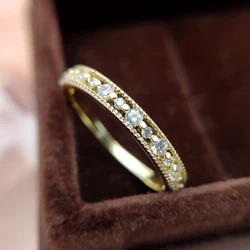 ZHOUYANG Wedding Rings For Women Simple Hollow Out Cubic Zirconia Light Yellow Gold Color Gifts Fashion Jewelry KCR110