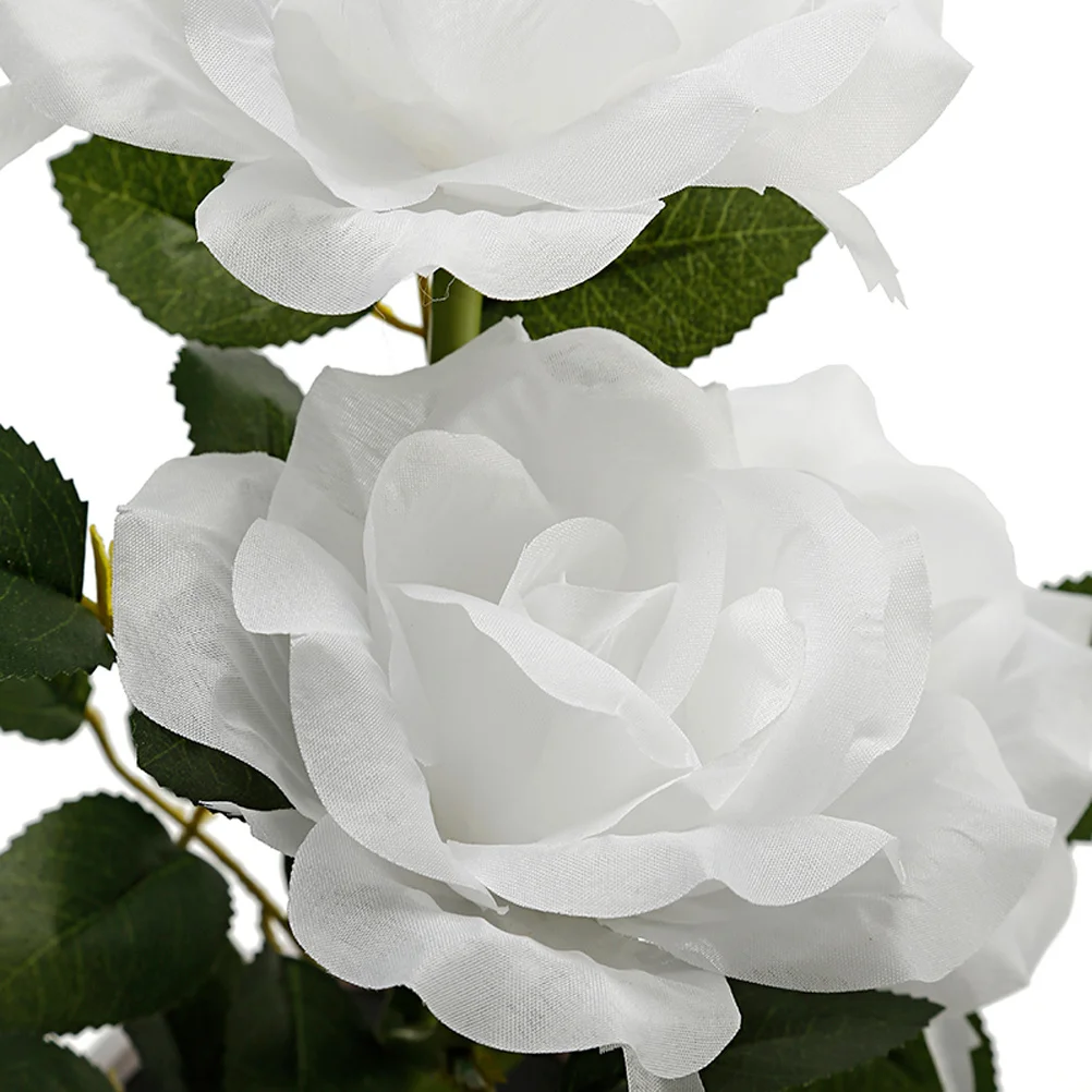 

Rose Flower Led Artificial Bonsai Lamp White Garden Decor For Wedding Party Christmas Rose Solar Lights Outdoor Flower