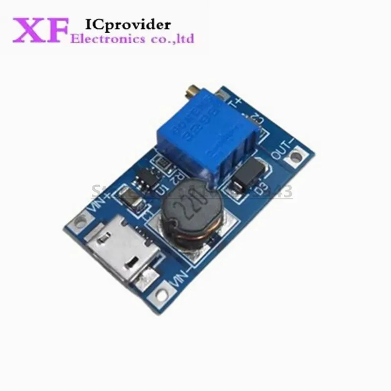 1pcs MT3608 DC-DC Adjustable Boost Module 2A Boost Plate Step Up Module with MRO USB 2V-24V to 5V 9V 12V 28V