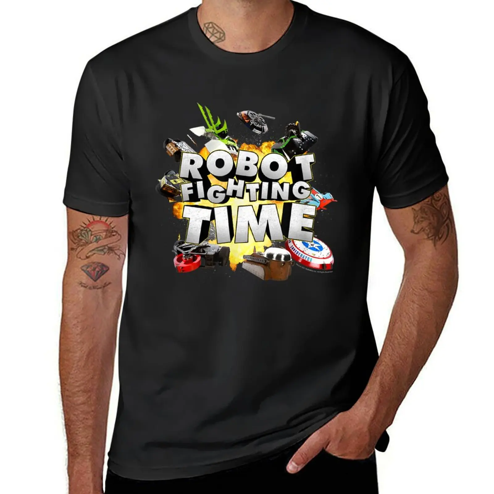 BattleBots Group Photo Explosion Robot Fighting Time T-Shirt quick drying cute tops designer t shirt men