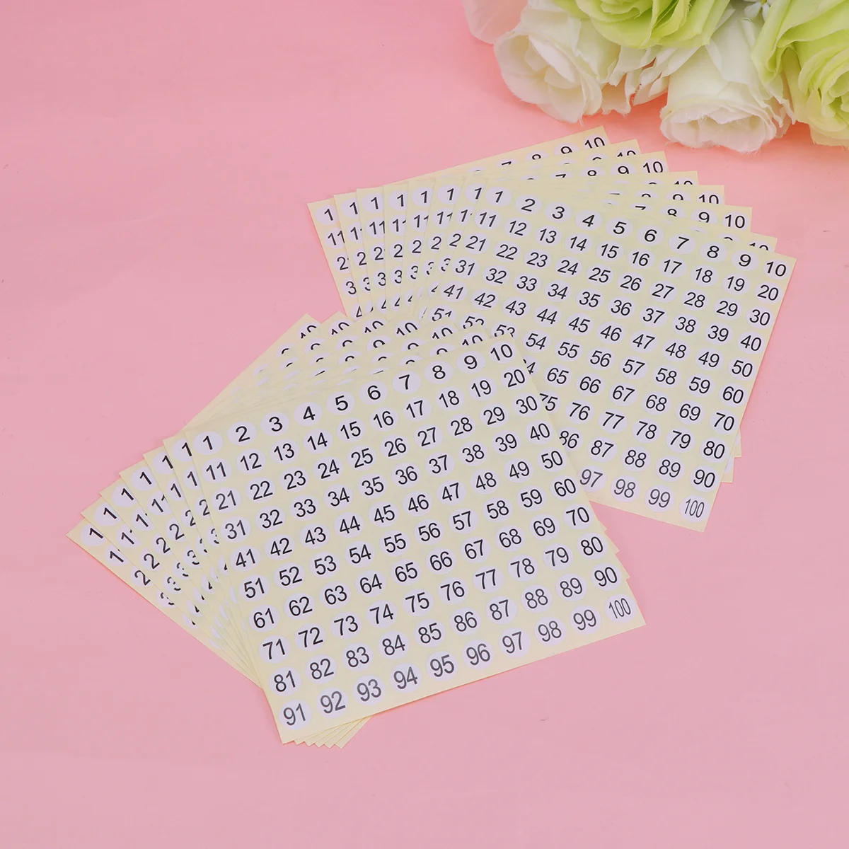 

20 Sheets Number Sticker Round Self-adhesive Label Paper Number DIY Stickers Digital Label Digital Label Sticker