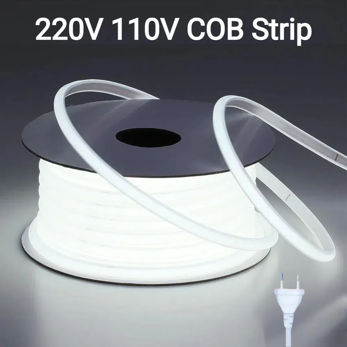 

220V 110V Outdoor Waterproof COB LED Strip Light 288LEDs/M High Lumen 30M 20M For Garden Yard Villa Swimming Pool Billboard Deco