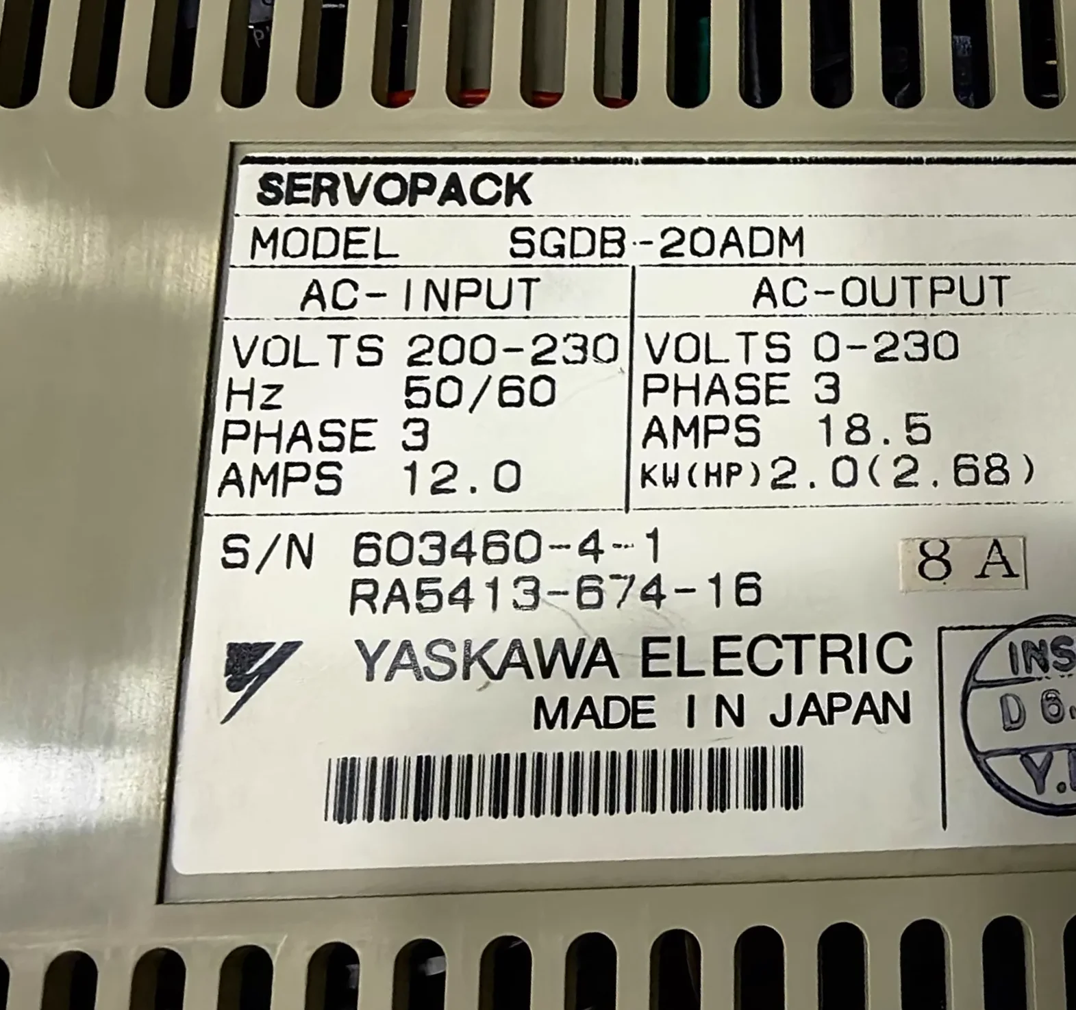 SGDB-20ADM Brand New Servo Drive Original Genuine，Fast shipping，SGDB 20ADM