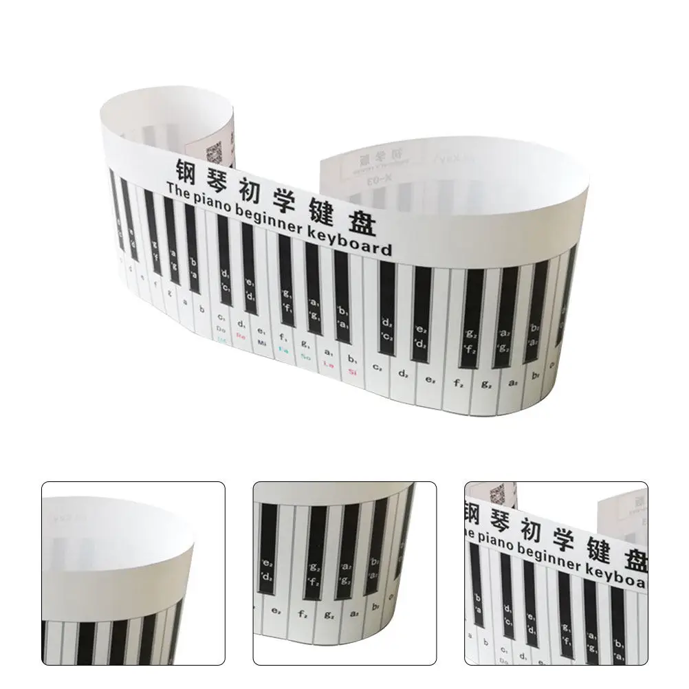 3D Piano Keyboard Sticker for Beginners Practice Guide Labels for All Pianos Keyboards Desktop Simulation Learning Supplies PVC