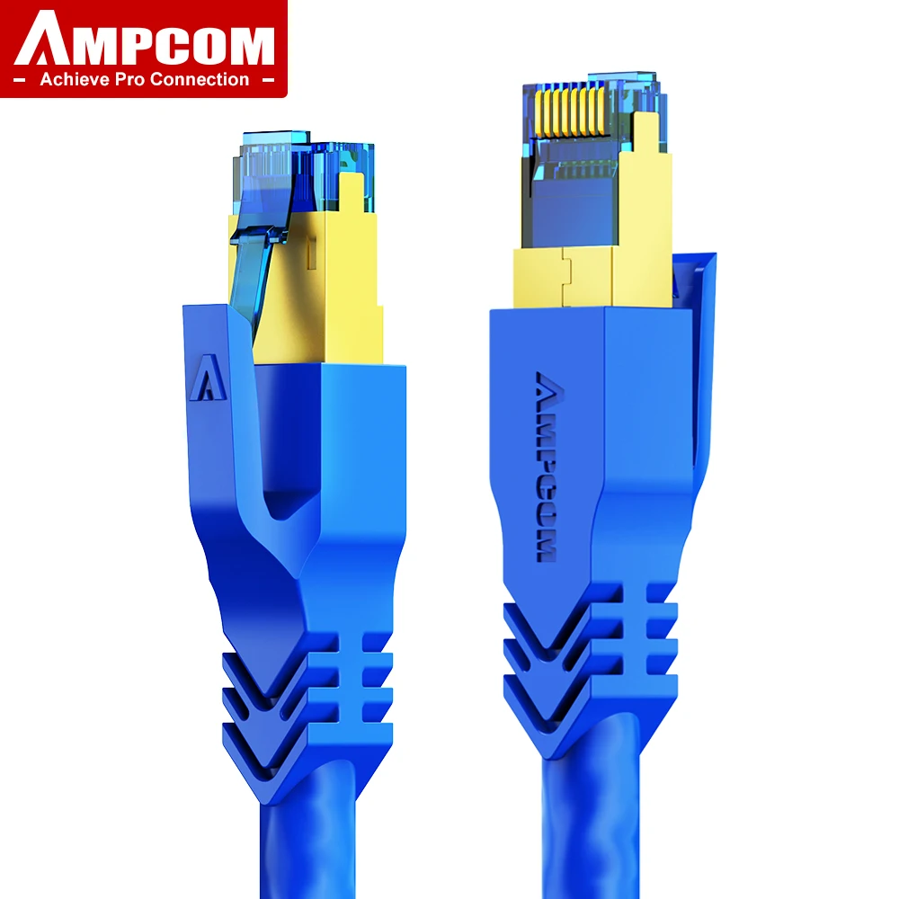 AMPCOM CAT8 40Gbps Ethernet Cable 2000MHz Network Lan Cable SFTP cat 8 RJ45 Patch Cord for 5G Router Modem Internet PS4 industry