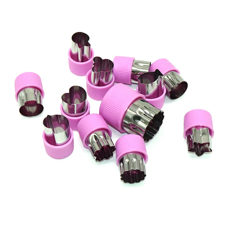 12 Pcs Vegetable Cutter Shapes Sets Mini Size Cutters Fruit Cutters Kids Food Cutters Pastry Stamps Mold Biscuits