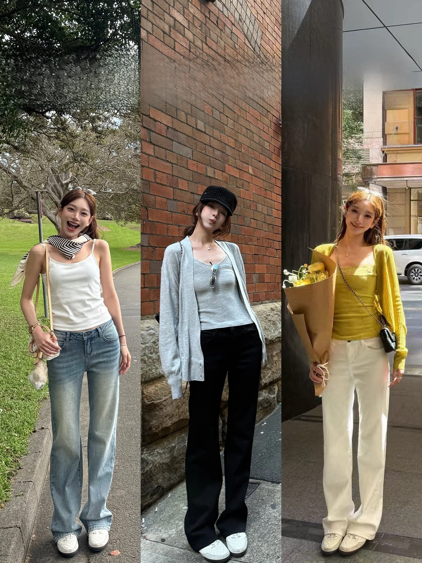 

Yangzifan Town Series Women's Skinny Straight Leg Jeans Low Waist mid Rise Summer Long Pants Casual Cotton Pure Color