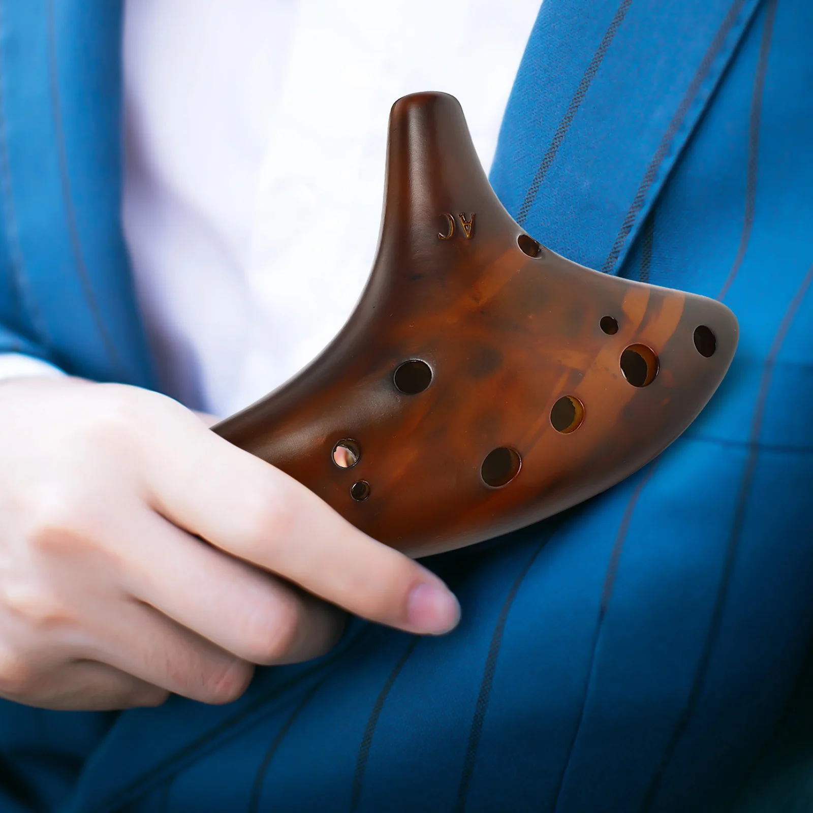 

1Set 12 Holes Alto C Ocarina Bone China Portable Beginners Musical Instrument Practical Durable Classical Instrument