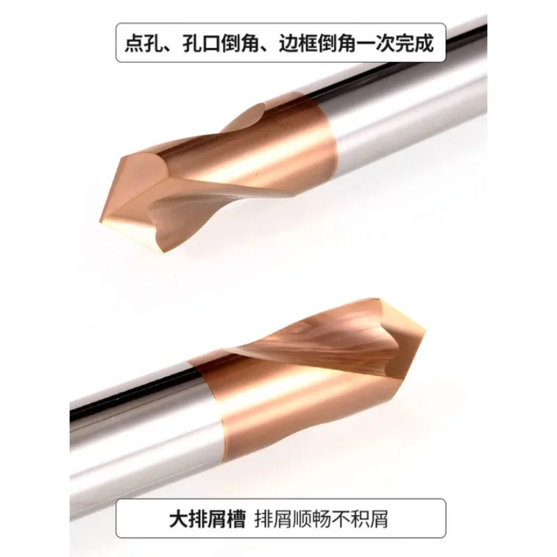 90 Degree Solid Carbide Spot Drill Center Drill Chamfer Tool Positioning Drill Bit For Stainless Steel Alloy Aluminum Machining
