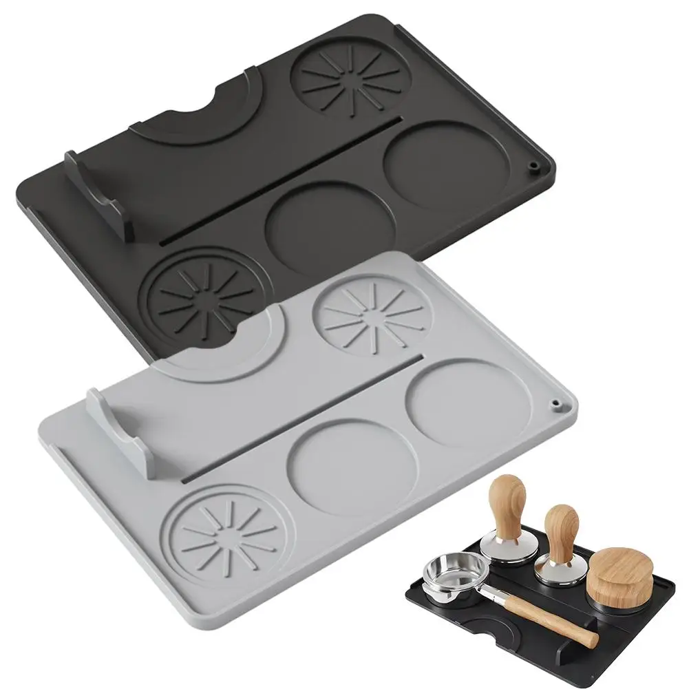 Espresso Coffee Tampers Mat Silicone Tamper Holder Corner Mat Pad Anti-skid Tamper Mat Barista Coffeeware Tamping Tools