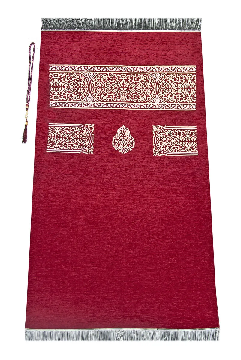 Ultra Plus The Kaaba Cover Prayer Rug Claret Red Muslim Islam Sheet Prayer Mat Holy Quraan Islamic Mats