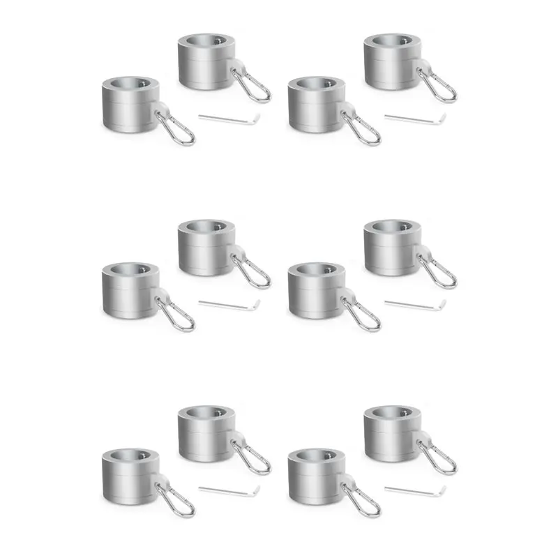 

2025 Trend 6 Pair Aluminum Alloy Flag Pole Rings 1In, 360 Degree Rotating Flag Mounting Rings For 0.75-1.02 Inch Diameter Flagpo