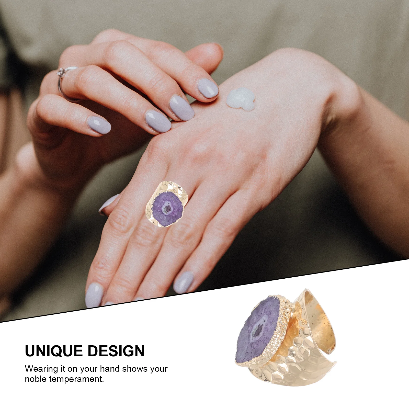 

1pc Gold-Plated For Women Delicate Fashion Jewelry Hand Decor Elegant Finger Ring Party Accessories Simple Chic Crystal Ring