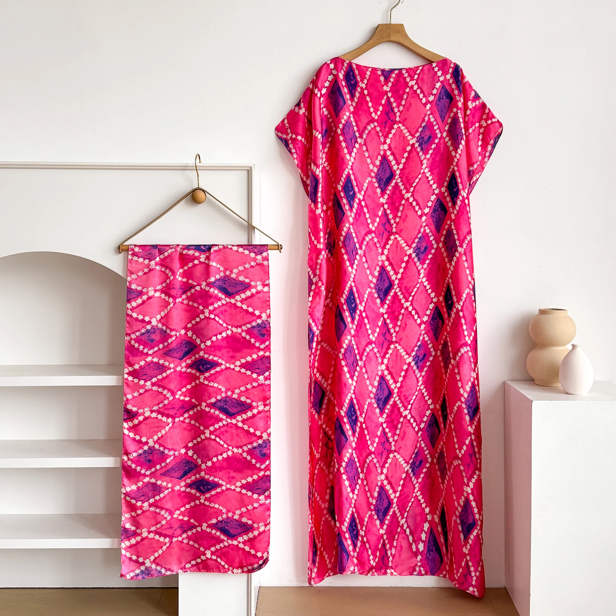 

Модное летнее платье-кафтан для женщин с большим платком, свободная абайя в мусульманском стиле, африканский повседневный халат с леопардовым принтом и шалью