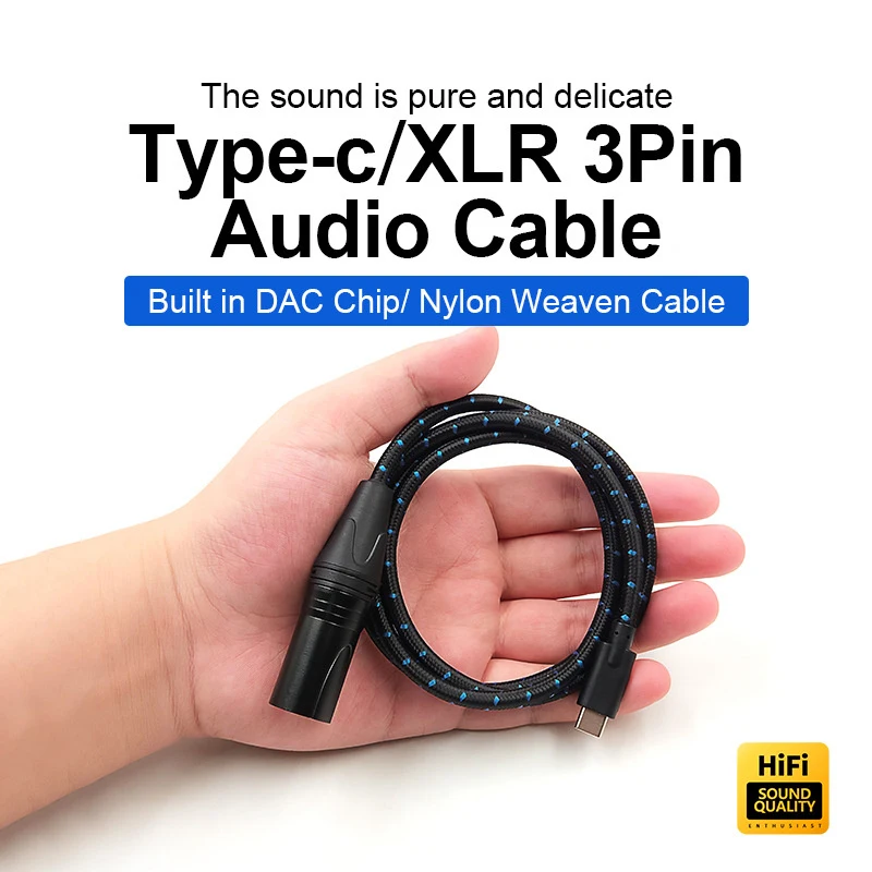 5m Type-C To 3-pin XLR USB-C Cable Audio Mixing Consoles Speakers Amplifiers Accessories For HIFI For Iphone Smart Phones Laptop