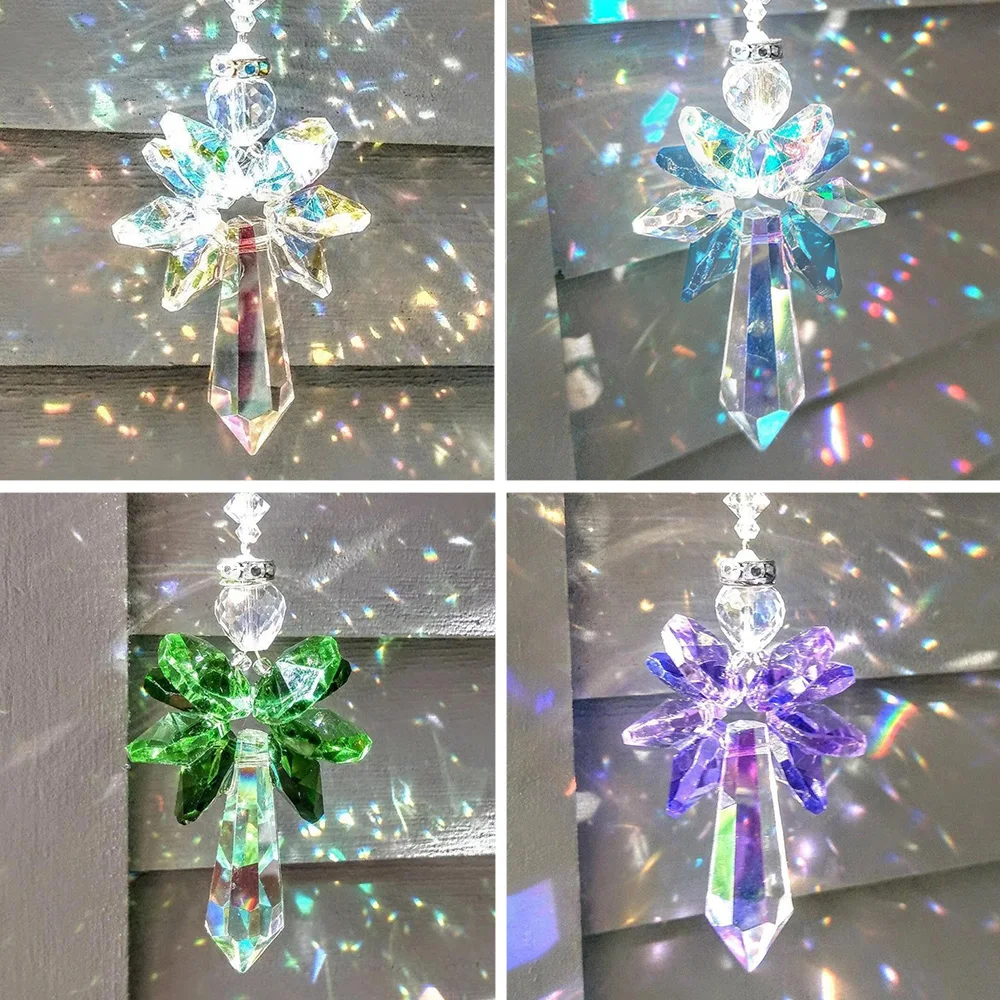 1pc  Rainbow Guardian Angel Crystal Light Catcher can be used as a home/car decoration, porch decoration, and pendant cr