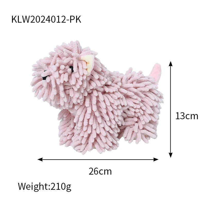 Cartoon Dog Chenille Hand-Wiping Doll, Kitchen And Bathroom Multifunctional Cartoon Animal Creative Hand-Wiping Towel Plush Toy