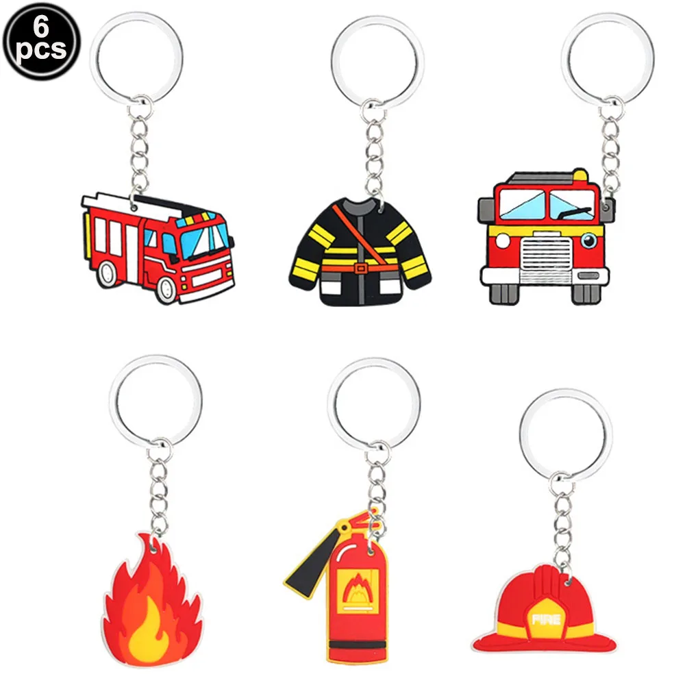 Firefighter Party Supplies Firefighter Slap Bracelets Fire Truck Keychains Kids Toy Stickers Fireman Theme Birthday Party Gifts