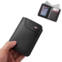 Men's Slim Wallet - Compact, Soft Pu Leather With Multiple Card Slots & Id Holder, Black